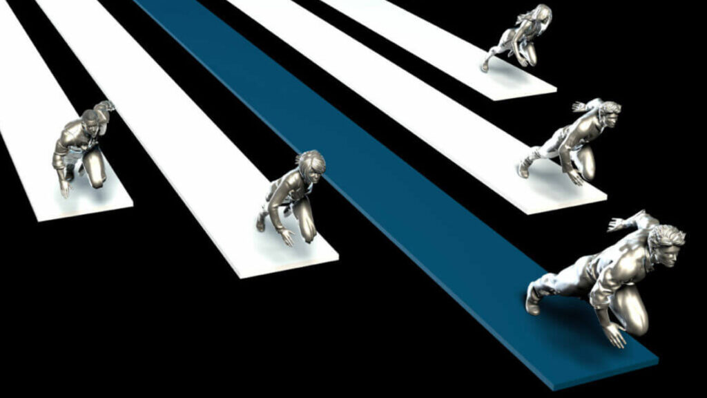 A group of people integrating microservices using contract-driven development.